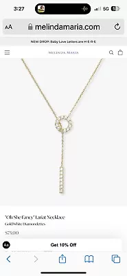 Melinda Maria  Oh She Fancy  Lariat Necklace Gold New • $56