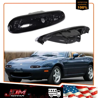 For 1990-1997 Mazda MX-5 Miata Smoked Lens Front Bumper Turn Signal Lights 2PCS • $19.99