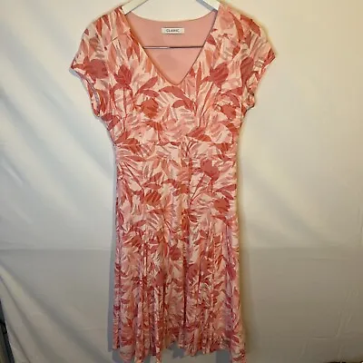 Marks And Spencer Classic Women’s Pink Floral Summer Dress Size 10 • £15