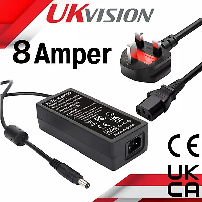 DC12V Power Supply With Kettle Lead Adapter Connector 3A/4A/5A/6A/7A/8A/10A UKCA • £13.99