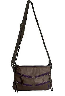 U.S Polo Assn Ladies Shoulder Bag Lt. Brown W/Purple Trim • $7.99