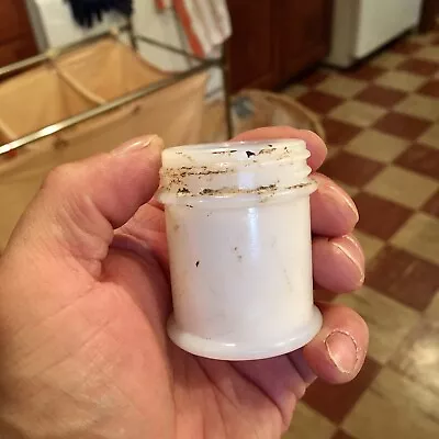 Small White Milk Glass Cold Cream Jar Musterole Cleveland OH Ca 1920 Base Emb • $6.49
