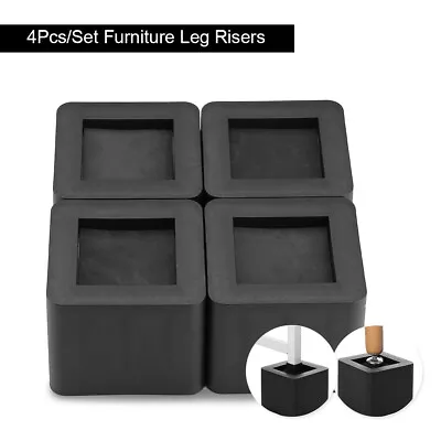 4Pcs 4-Inch Sofa Furniture Raisers Heavy Duty Square Bed Leg Risers Table Chair • $21.80