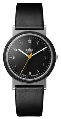 Braun Classic 1989 Tribute Design Black Leather Strap Black Dial AW10 Watch - • $352