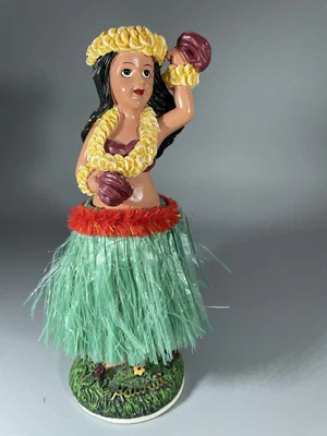 $14.30 • Buy Vintage Hula Girl Dashboard Bobble Doll Hawaii 6.5  Green Grass Skirt Tiki KC Co