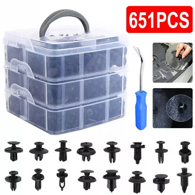 651PCS Car Body Trim Clips Retainer Bumper Auto Panel Push Plastic Fastener Kit • $42.64