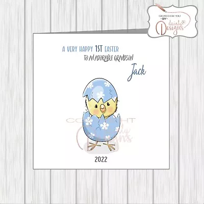 Personalised Baby's First 1st Happy Easter Card Baby Boy Son Grandson Nephew... • £3.25