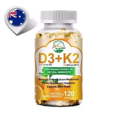 Vitamin K2 MK7 200mcg D3 5000IU Supplement，120 Capsules Immune Support Wellness • $19.60