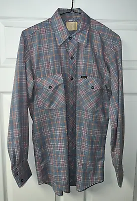 Vintage 1950's -1970's ?? LEE   Western Button Down Shirt Fits Men's M • $10.34