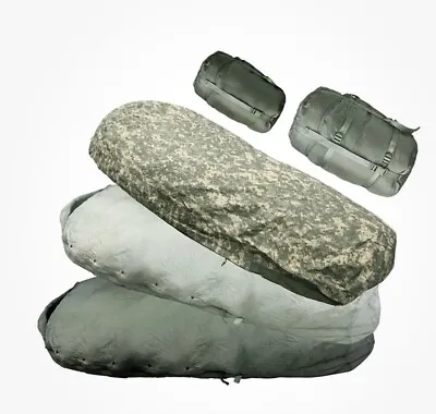 Authentic US Military Issue Mod. Sleeping System (MSS) -40°F *5 Pcs Set ACU • $179.95