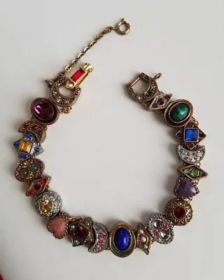 Vintage Victorian Revival Slider Bracelet - LOADED 7  (1014) • $62