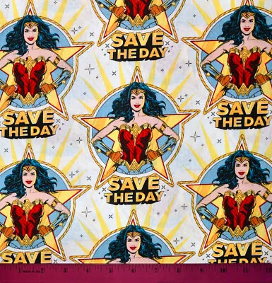 Wonder Woman Fabric - HALF YARD - 100% Cotton - Quilting Sewing Superhero Girls • $4.98