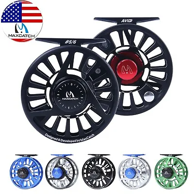 Maxcatch AVID Reel 1/3 3/4 5/6 7/8 9/10WT CNC Machined Aluminum Fly Fishing Reel • $49