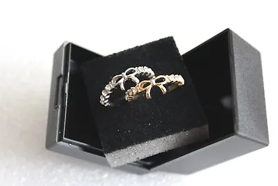£4 • Buy Bow & Crystal Rings - In Gold OR Silver - UK Size P =18mm - New & Boxed