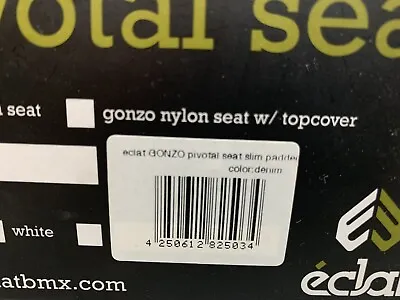 Eclat Bmx Seat Pivotal Gonzo. Denim • $40