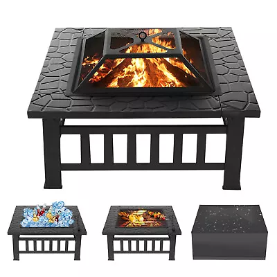 Wood Burning Fire Pit Outdoor Heater Backyard Patio Deck Stove Fireplace Bowl US • $85.73