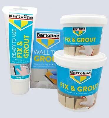£6.29 • Buy Tile Grout Adhesive Ceramic Wall Fix Tiles Bartoline Ready Mixed Various Sizes