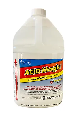 *New* Certol Acid Magic® Buffered Muriatic Acid 1 Gal. USA/128 Expiration 2023 • $24.99