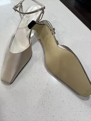 Michaelangelo Slingback Beige Satin Size 11B. • $20