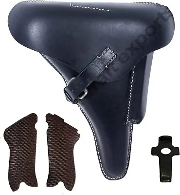 £50.75 • Buy German Black P08 Luger Holster With P08 Luger Wooden Hand Grips And Tool