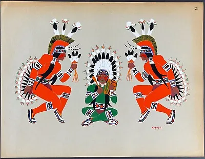 Szwedzicki - Mopope: War Dance - 1929 Kiowa India Art Pochoir • $195
