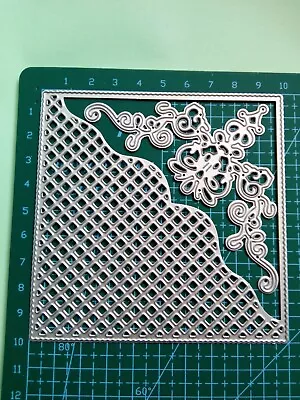 2pc Lattice Square & Lace Corner Die Set Metal Cutting Die Cutter UK Fast Post • £5.89