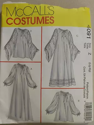 McCall's Costumes Pattern 4091 Misses Medieval Celtic Chemise Sizes  L XL 16-22 • $9.99
