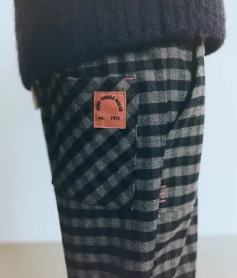 NWT Zara Baby Boy Gingham Check Soft Premium Baggy Pants Grey Plaid Boho 9-12m • $24.99