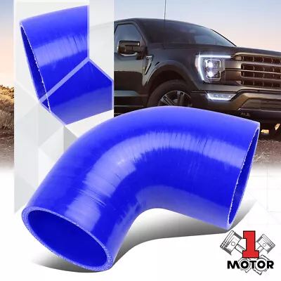2.5-2.75  3Ply 90 Degree Elbow Silicone Hose Pipe Intercooler Coupler Turbo Blue • $10.46