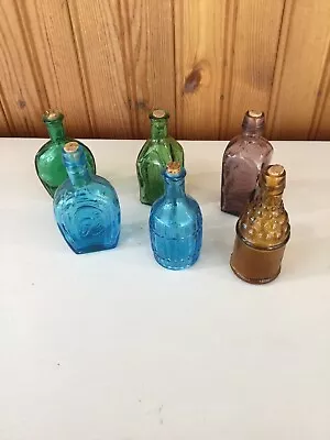 Lot Of Vintage Wheaton Mini Colored Glass Bitters Bottles (Lot Of 6) 1 Purple • $14.99