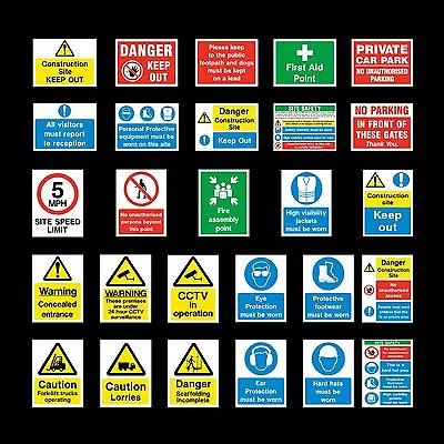 £1.39 • Buy Construction Site Signs - Sticker Or 6mm Correx Sign - Site Safety - Building
