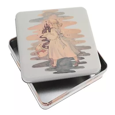 Box Biscuit Tin Box Metal Sealed Canister Dandelion Tea Tin Can Square Cookie... • $19.23