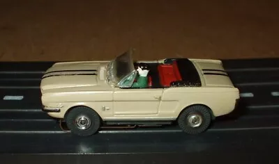 Vintage 1960's Aurora T-jet HO Tan & Black Mustang Convertible Slot Car #1371 • $39.95