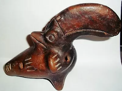 Clay Mayan Aztec Multi-Animal Bird Whistle Primitive • $150