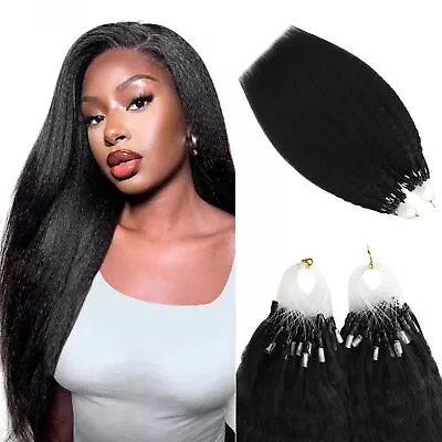 Micro Beads Hair Extensions Human HairYoungSee Kinky Straight Micro Loop Hum... • $58.96