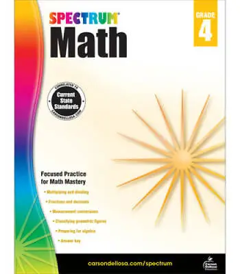 Spectrum Math Workbook Grade 4 - Paperback By Spectrum - GOOD • $5.47