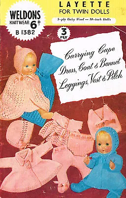   Dolls Clothes Knitting Pattern. Layette For  10  Baby Doll. (V Doll 100) • £2.45