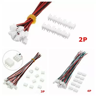 10Pcs XH2.54mm 2 3 4 Pin Mini Micro JST Socket Connector Plug With Wire Cable • £5.87