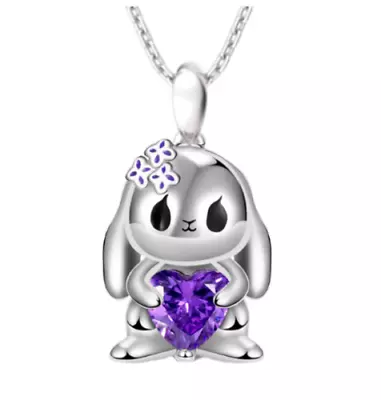 £6.98 • Buy Silver Plated Crystal Kawaii Cute Animal Quirky Necklace & Chain & Free Gift Bag
