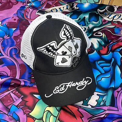 Ed Hardy Card Wings Gambling  SnapBack Cap Hat • £94