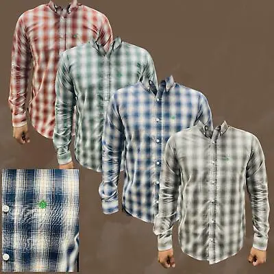 Men's Long Sleeve Casual Work Ex Designer Brand Check Shirt Size S–2XL SF-1 • £8.99