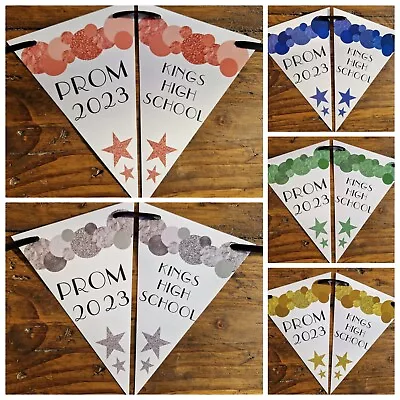 £4.99 • Buy Personalised SCHOOL PROM Bunting Banner Party Decoration Rose Gold Silver Blue