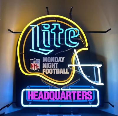 Vintage Miller Lite Beer Helmet Neon Sign Monday Night Football AUTHENTIC  • $350