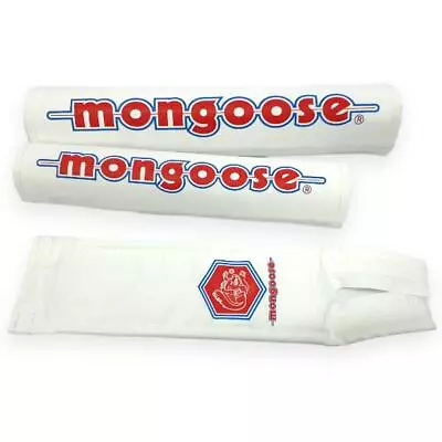 Mongoose Nylon Pad Set - WHITE 1986 - Old School Bmx • $85.24