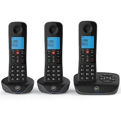 Digital Cordless Phone Trio Handset Home Telephone Landline Answering Machine • £69.95