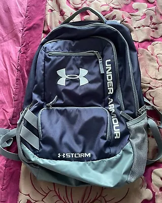 Under Armour Back Pack Width 15” Height 20” Grey & Indigo Good Condition • £17