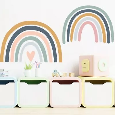 Removable Nursery Wall Decal Stickers Rainbow Wall Sticker Colourful Home Decor • $13.15