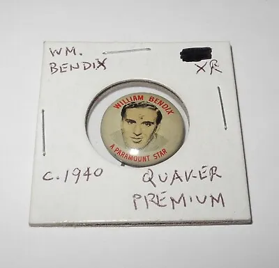 1940 Quaker Oats Cereal Premium William Bendix Paramount Star Advertising Pin • $14.96