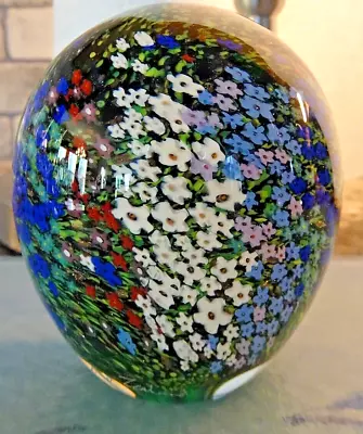 Signed Peter Raos New Zealand Art Glass Spring Monet Millefiori Paperweight 1995 • $275