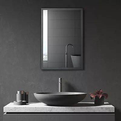 Kleankin Bathroom Medicine Cabinet Wall Mounted Mirror Cabinet Black • $102.99